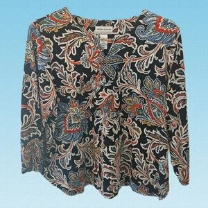 Alfred Dunner Multicolor Paisley Blouse